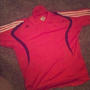 Red white and black adidas men’s shirt